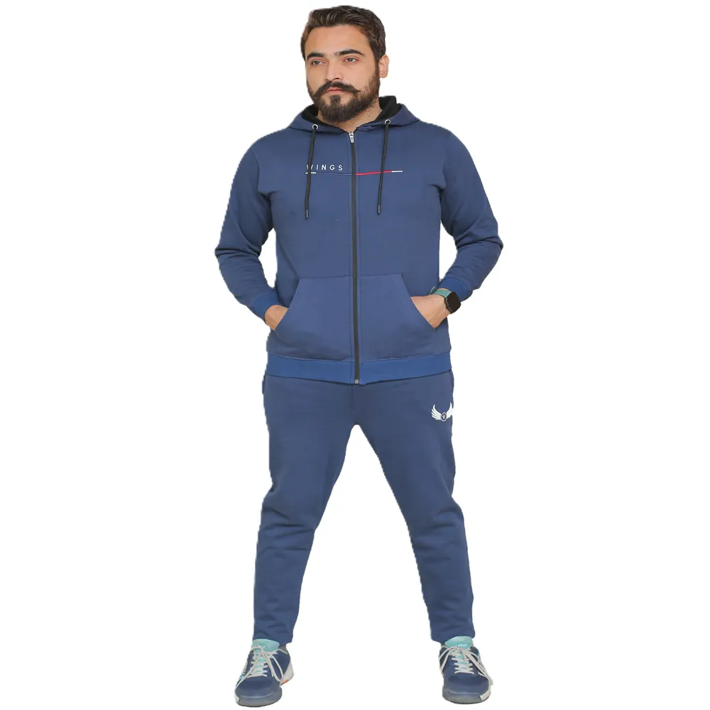 Winter Blue Zipper Fleece Tracksuit