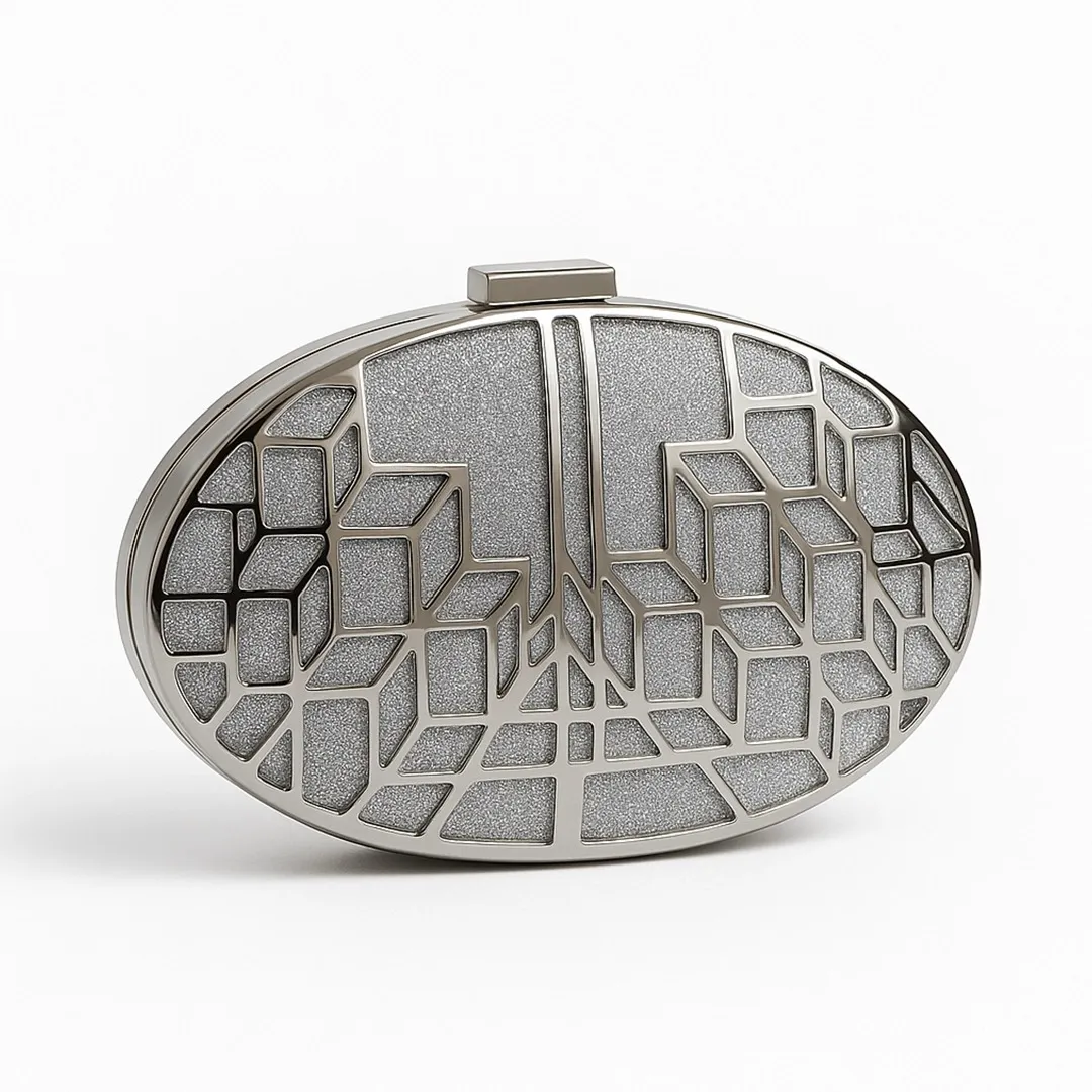 GeoLuxe Silver Clutch