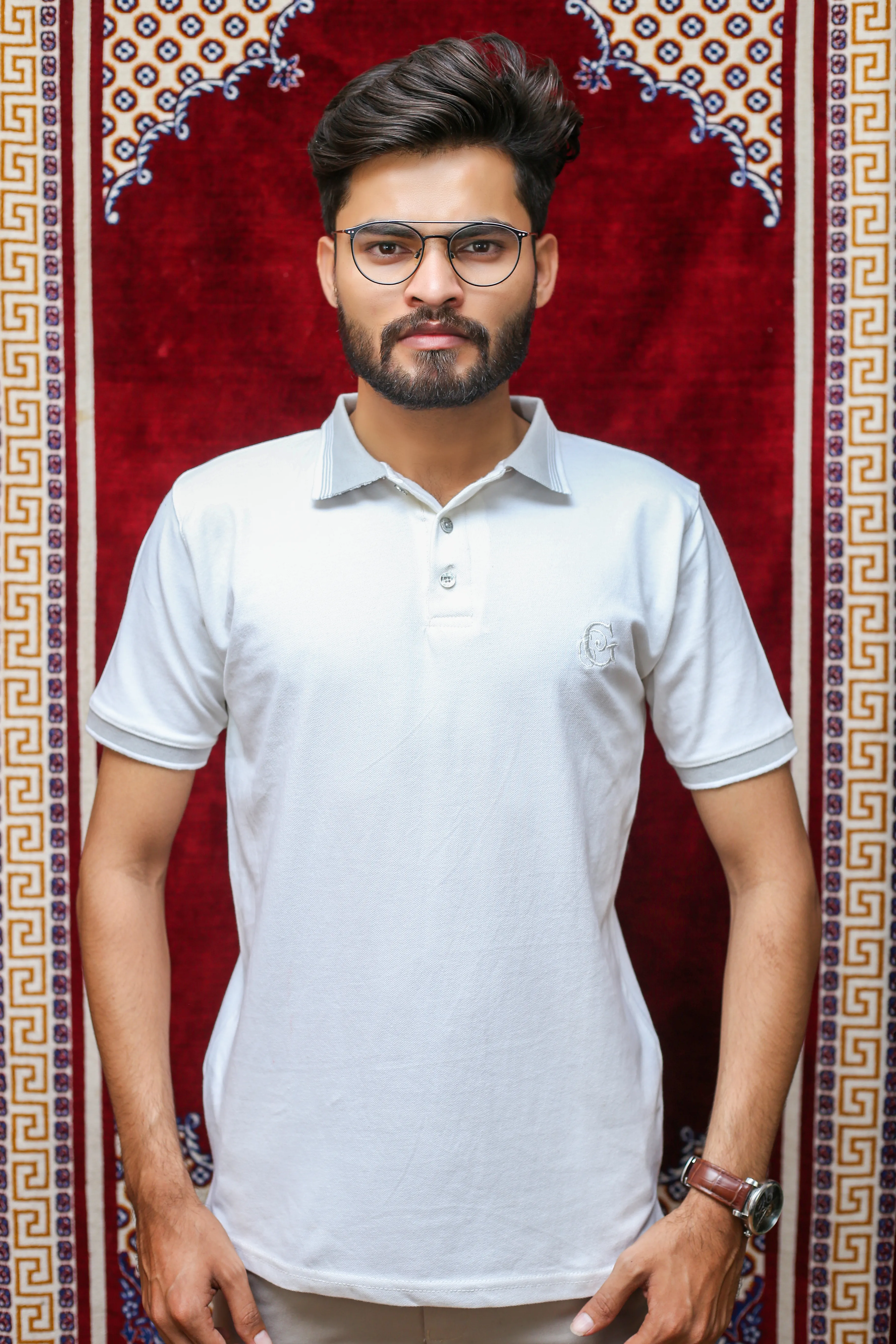 GLO-111 White  Polo