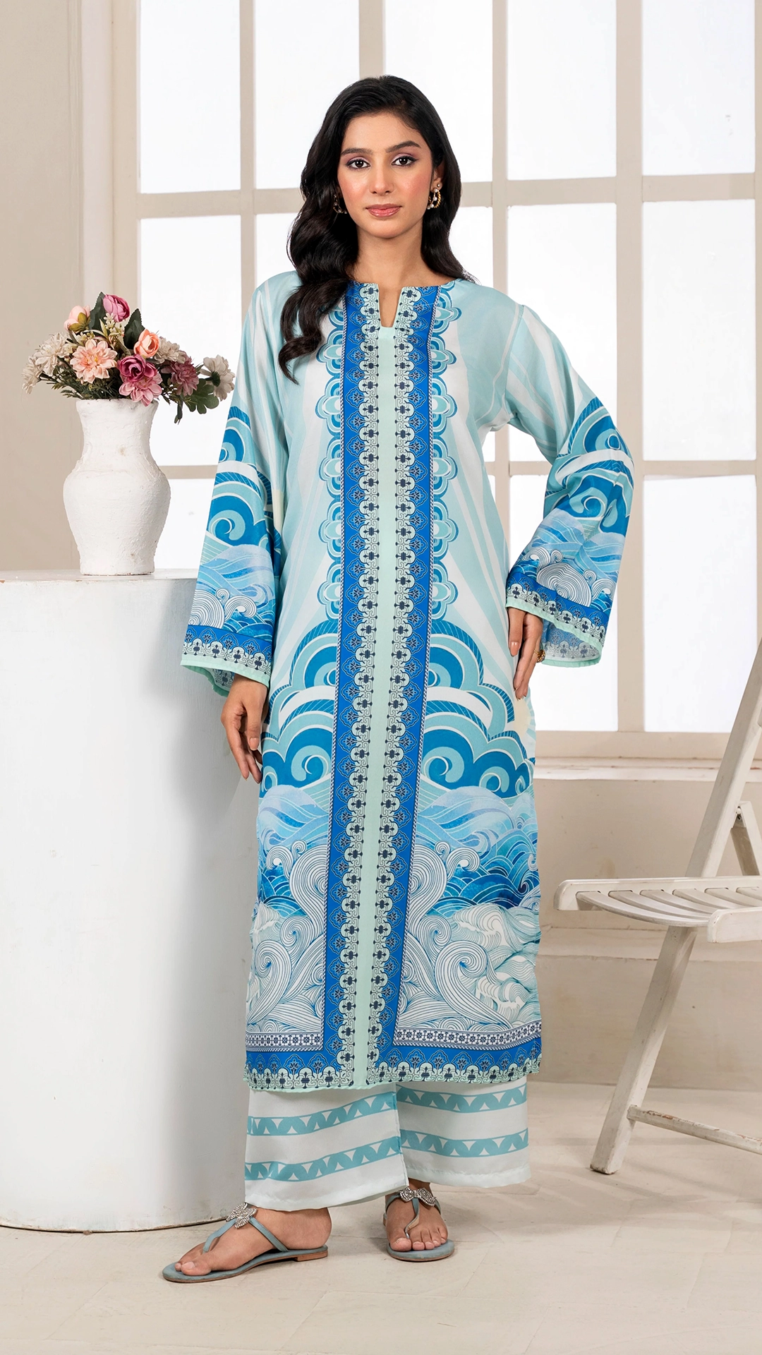 Co-Ord Set - Blue Printed