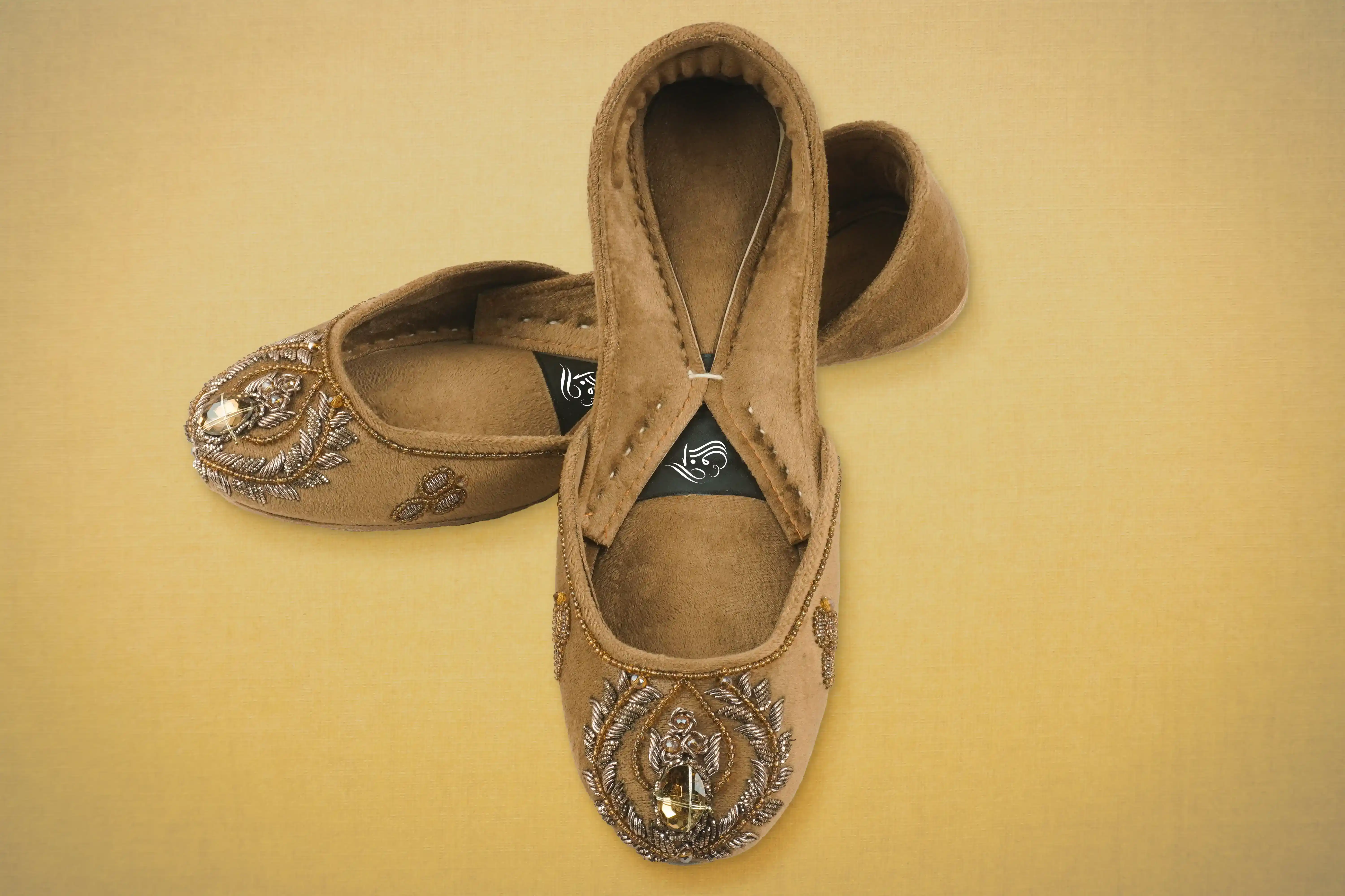 Heritage Charm Brown Suede Khussa