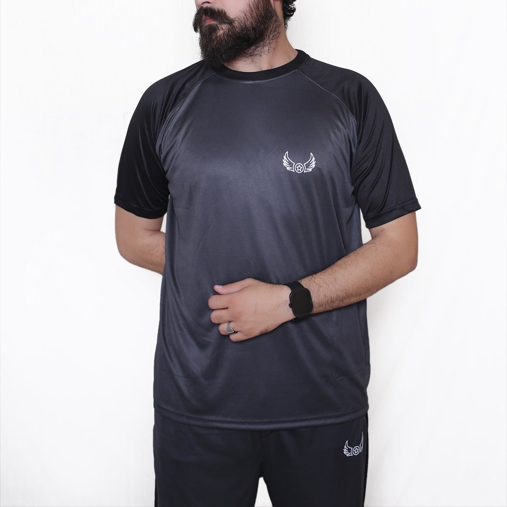 Grey Black Sports Tshirt