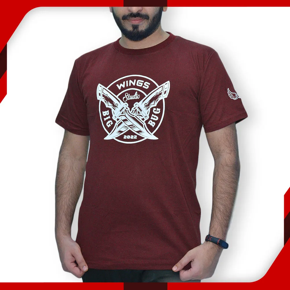 Wings Maroon T-Shirt for Men Dagger