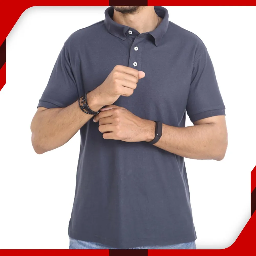 Plain Charcoal Polo Grey Tshirts for Men