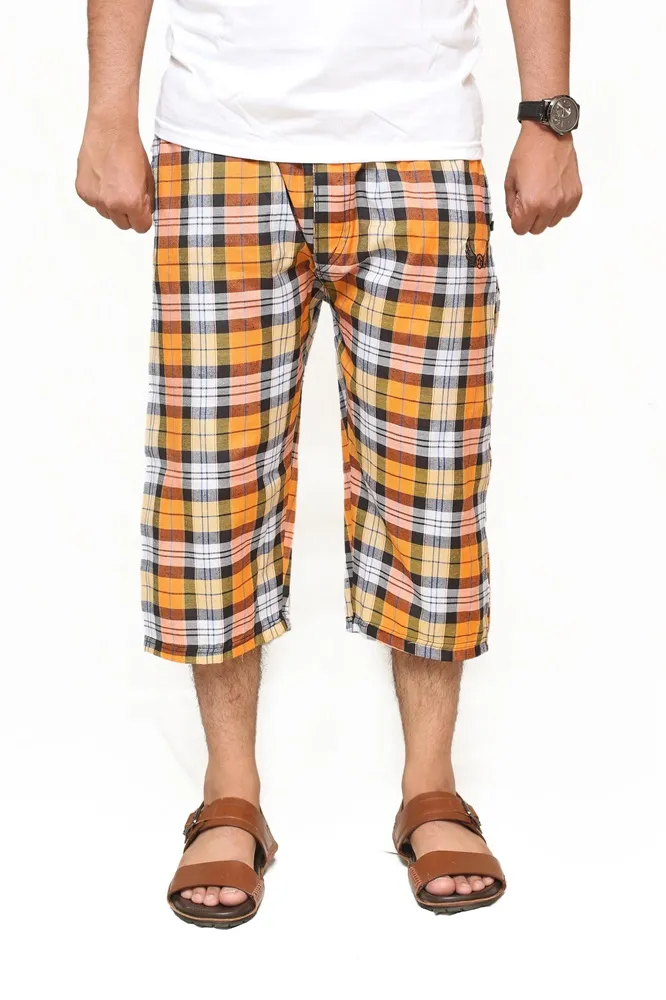 Fruity Orange Cotton Shorts For Men