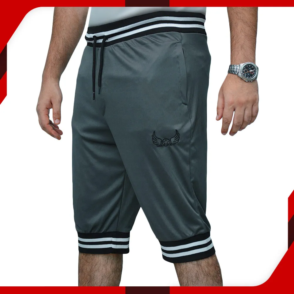 Charcoal Stripe Sports Shorts for Men
