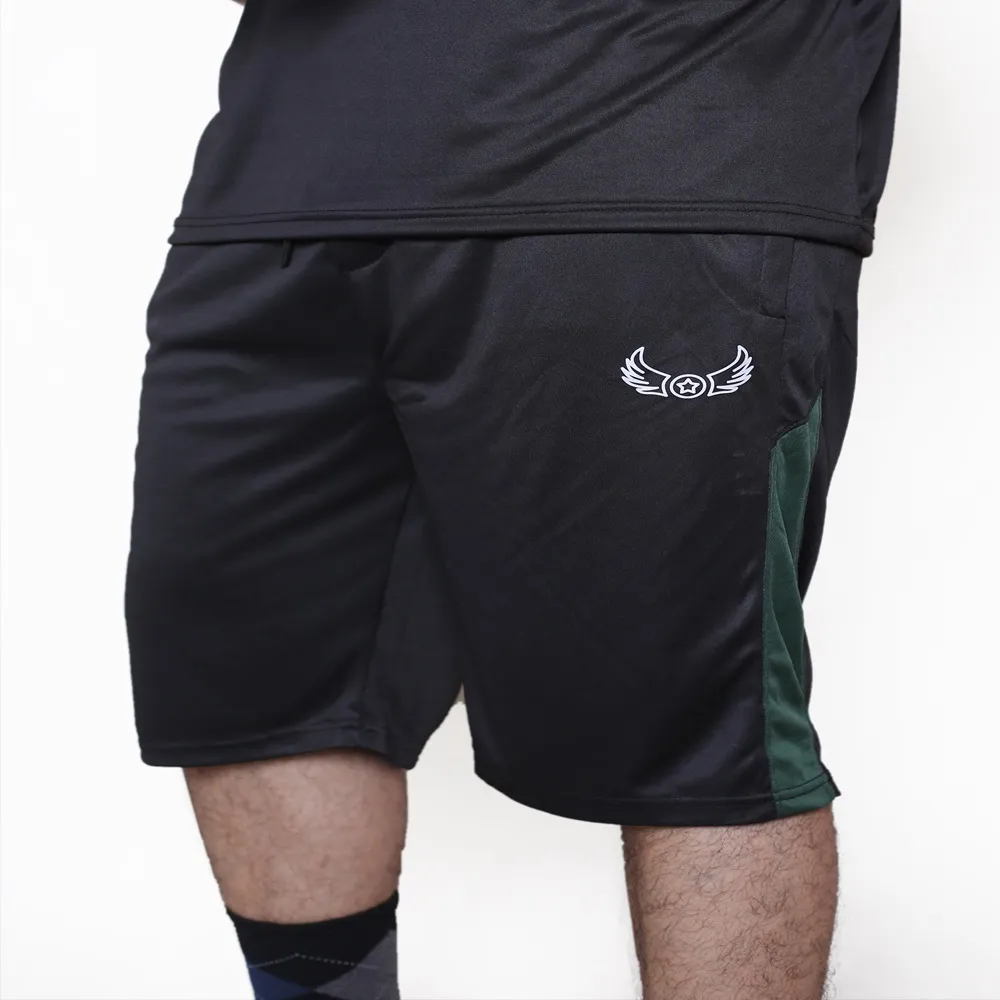 Green Black Sports Shorts for Men