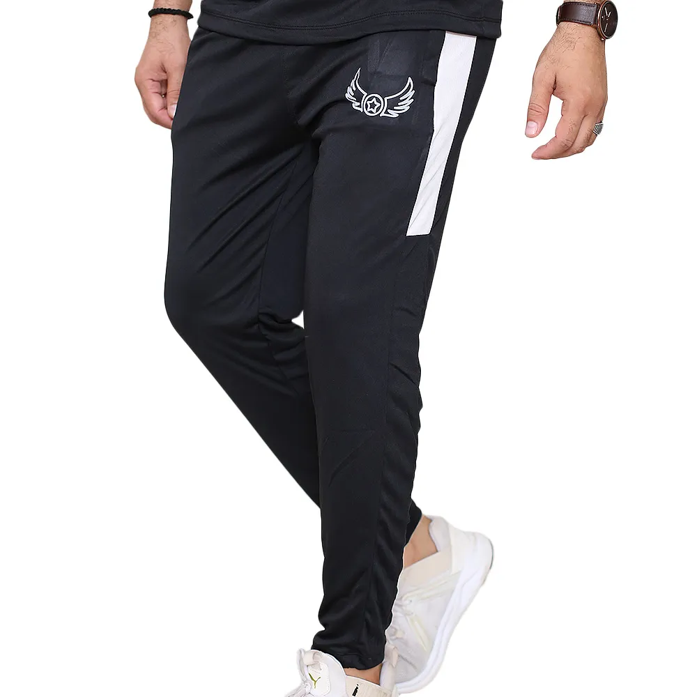 Black Panel Sports Trouser for Men