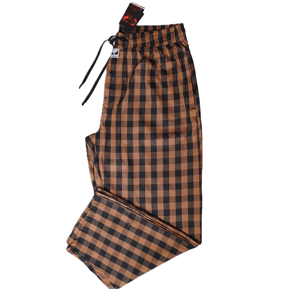 Special Brown & Black Cotton Trouser For Men