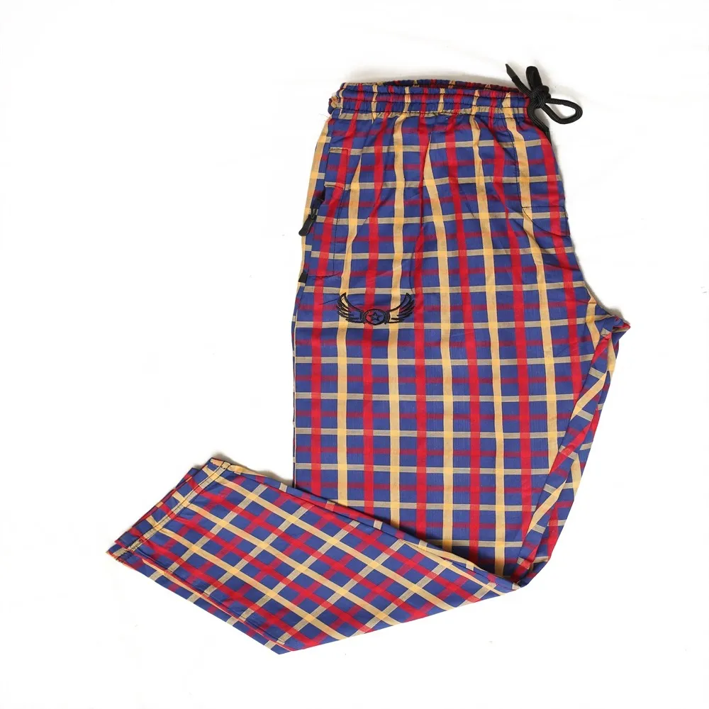 Special Blue with golden lines Cotton Trouser For Men