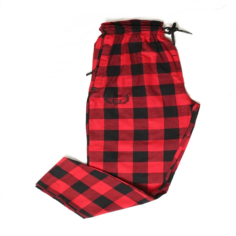 Red & Black Cotton Trouser For Men