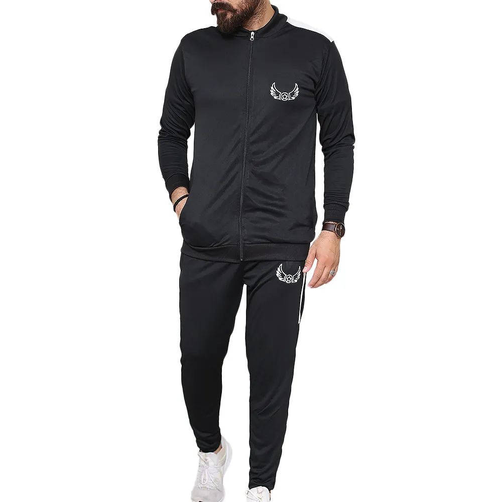 Black Panel Sports Tracksuits