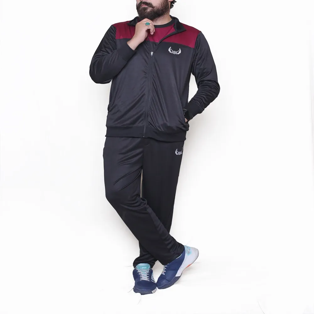 Maroon Black Sports Tracksuits