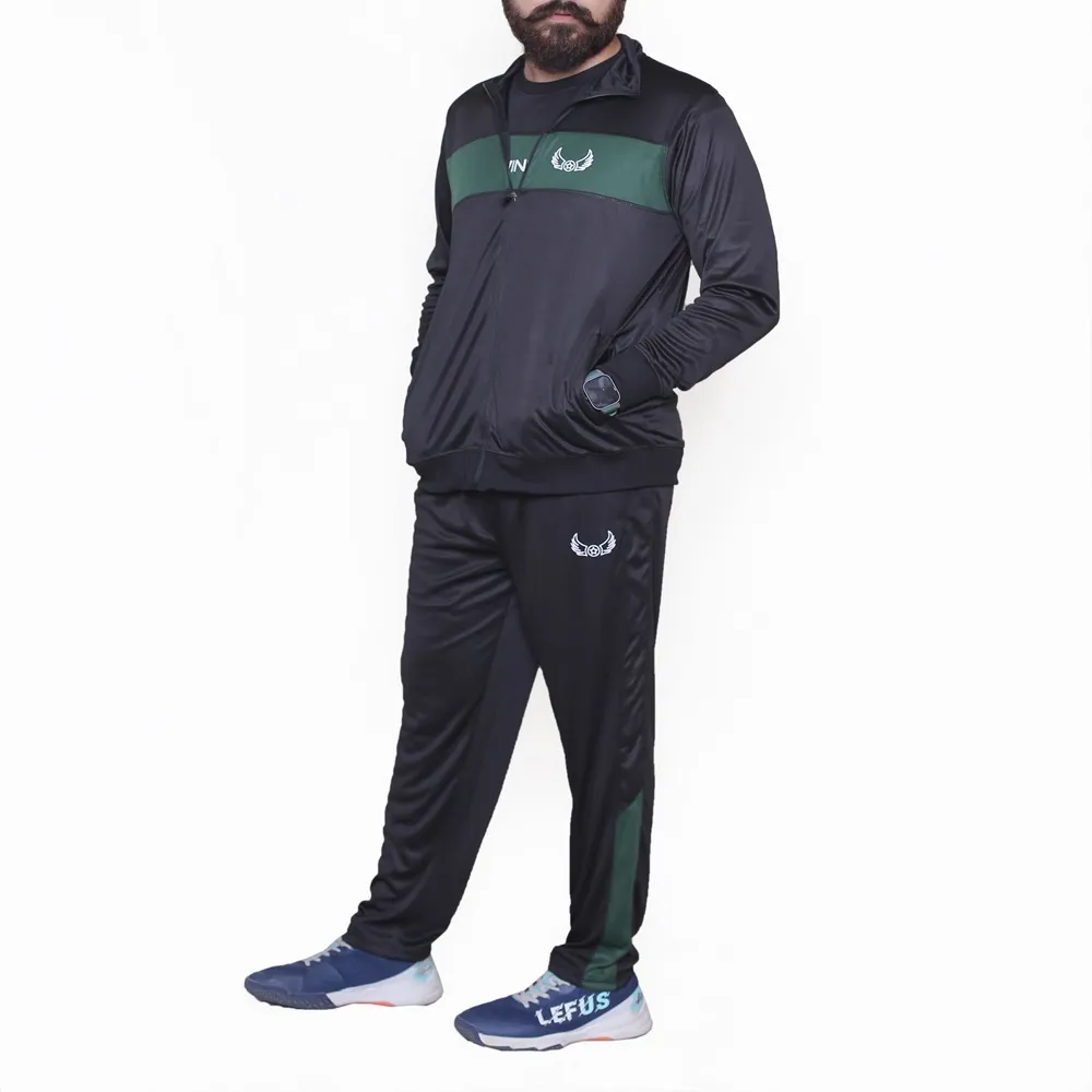 Green Black Sports Tracksuits
