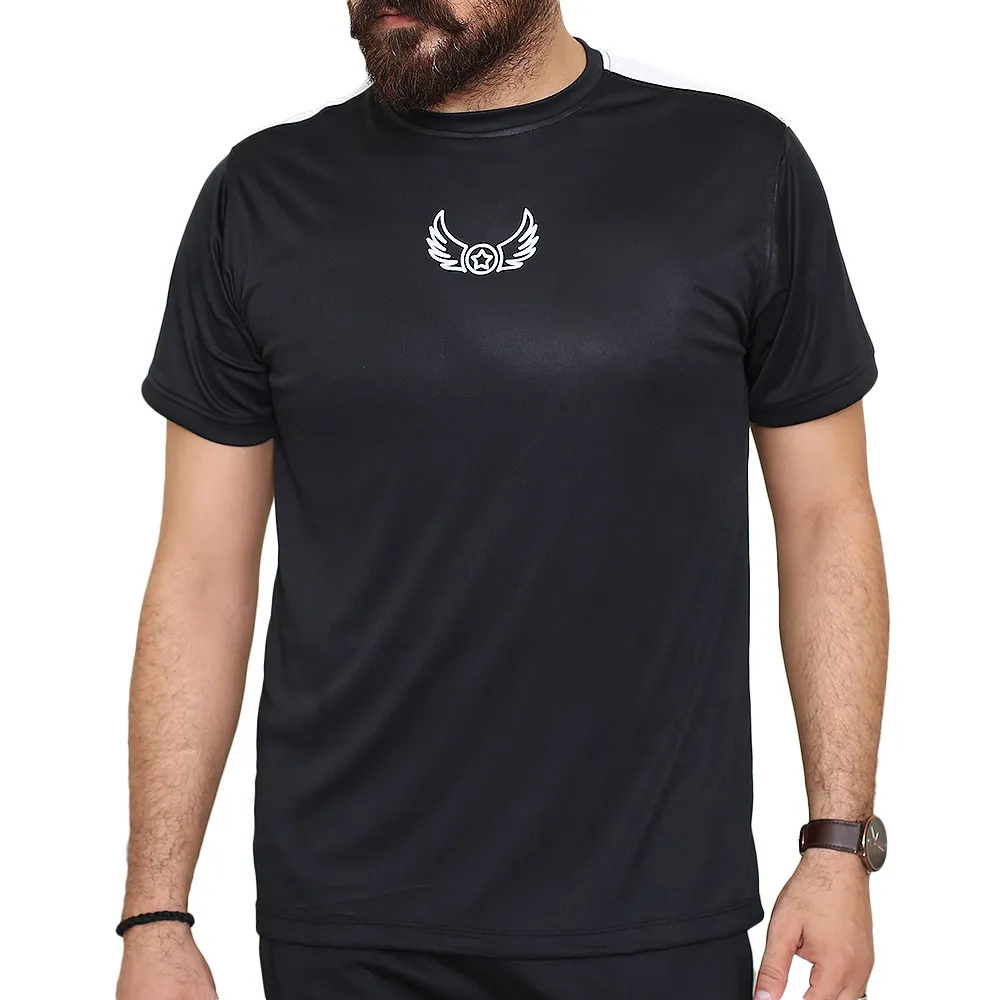 Black Panel Sports Tshirt