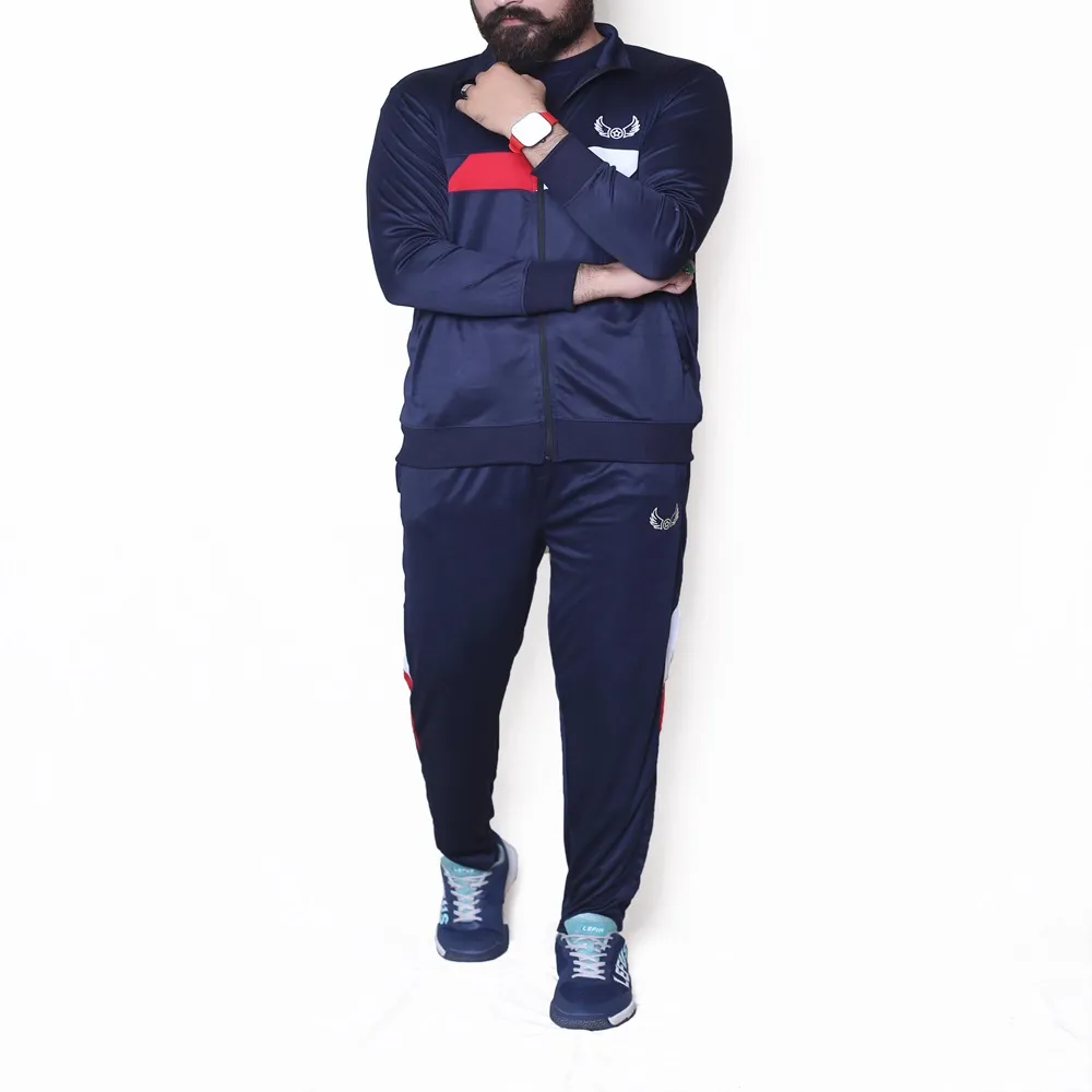 3in1 Blue with white red stripe Sports Tracksuits