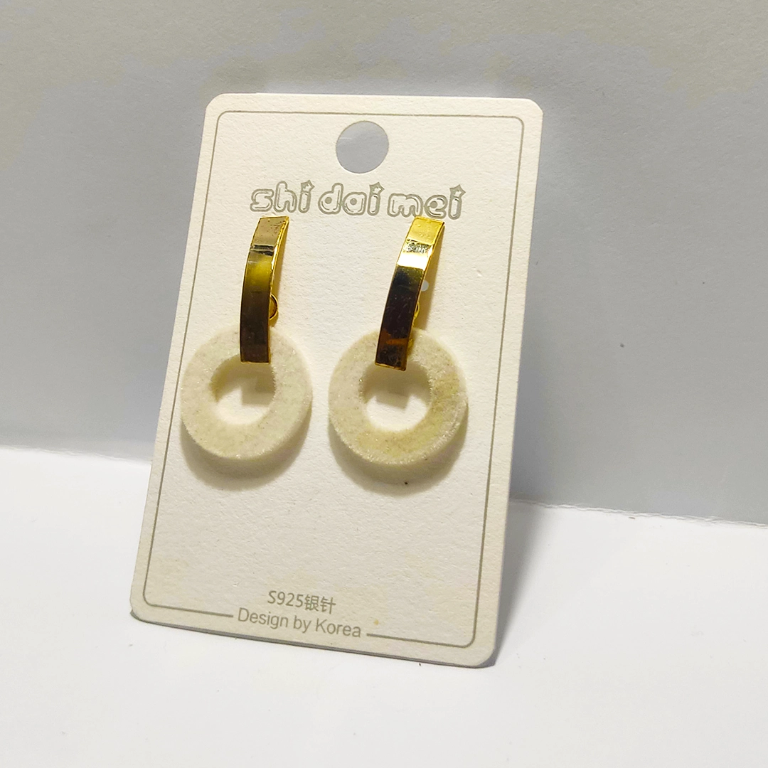 Golden Ivory Ring Drop Earrings