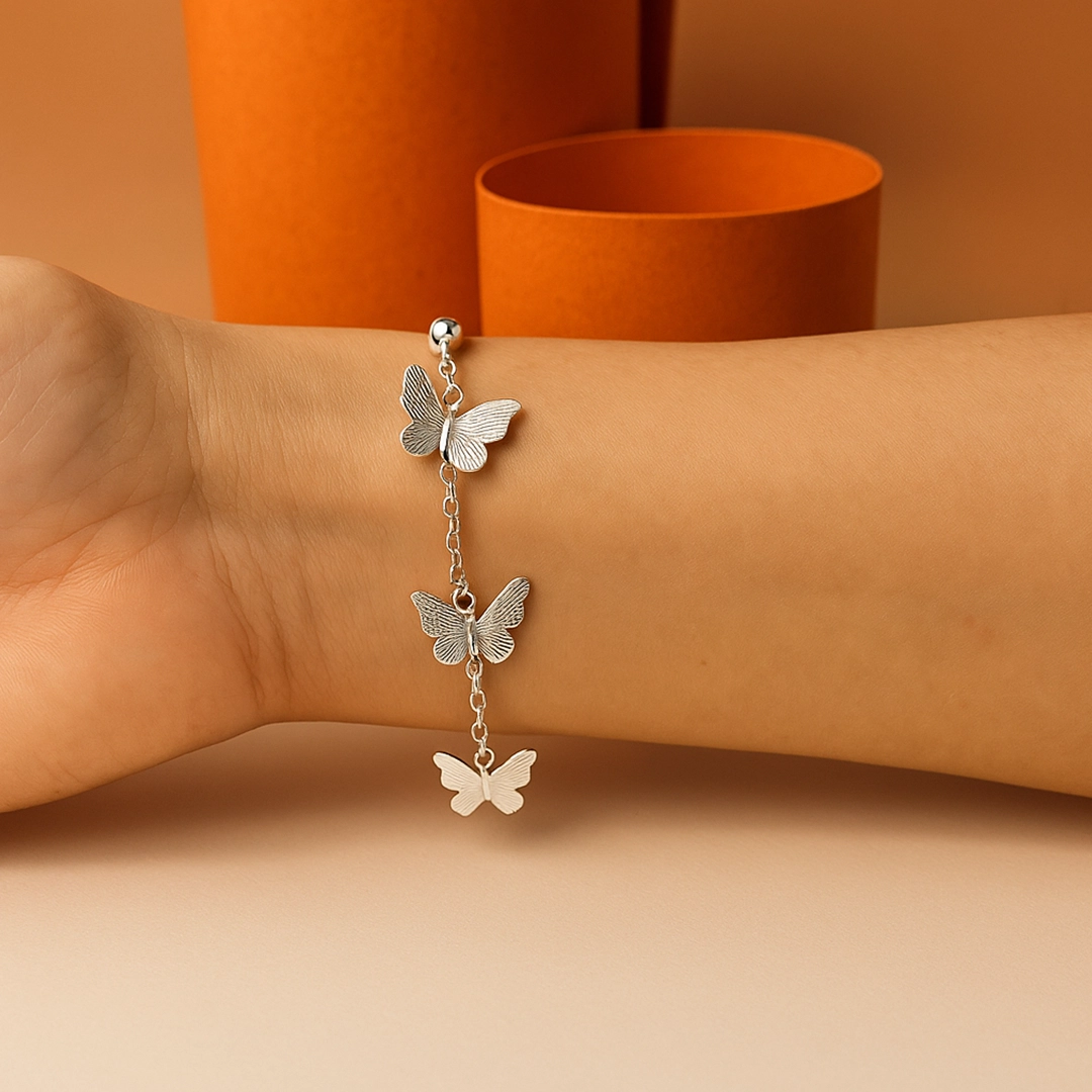 Silver Butterfly Charm Bracelet