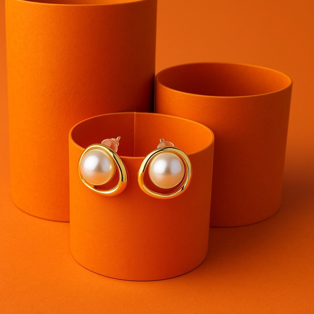 Golden Glow Pearl Studs