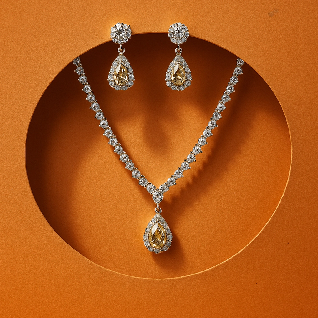 Golden Teardrop Elegance Set