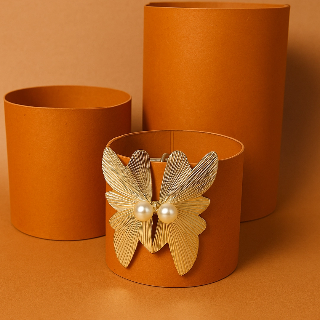 Golden Butterfly Pearl Earrings