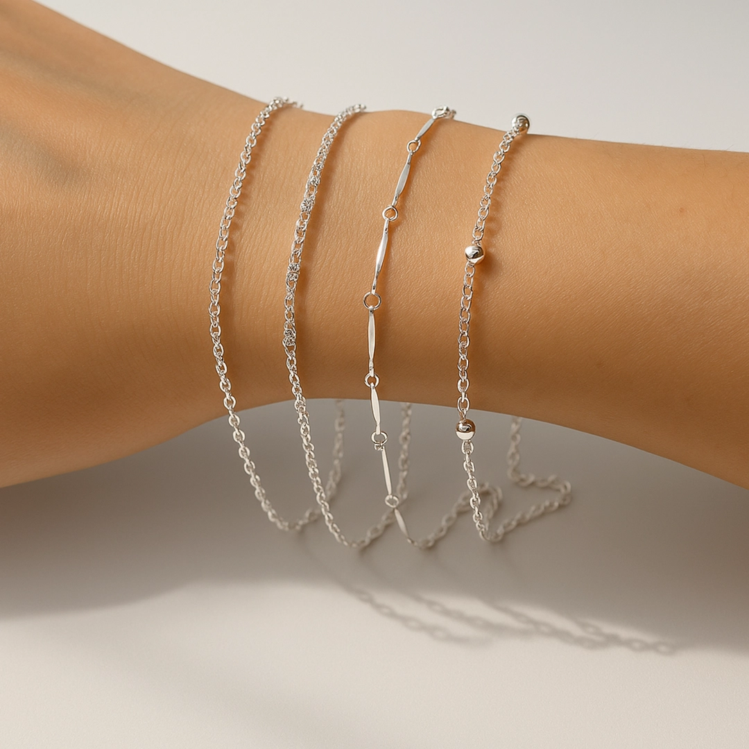 Silver Harmony 5-Piece Bracelet Set