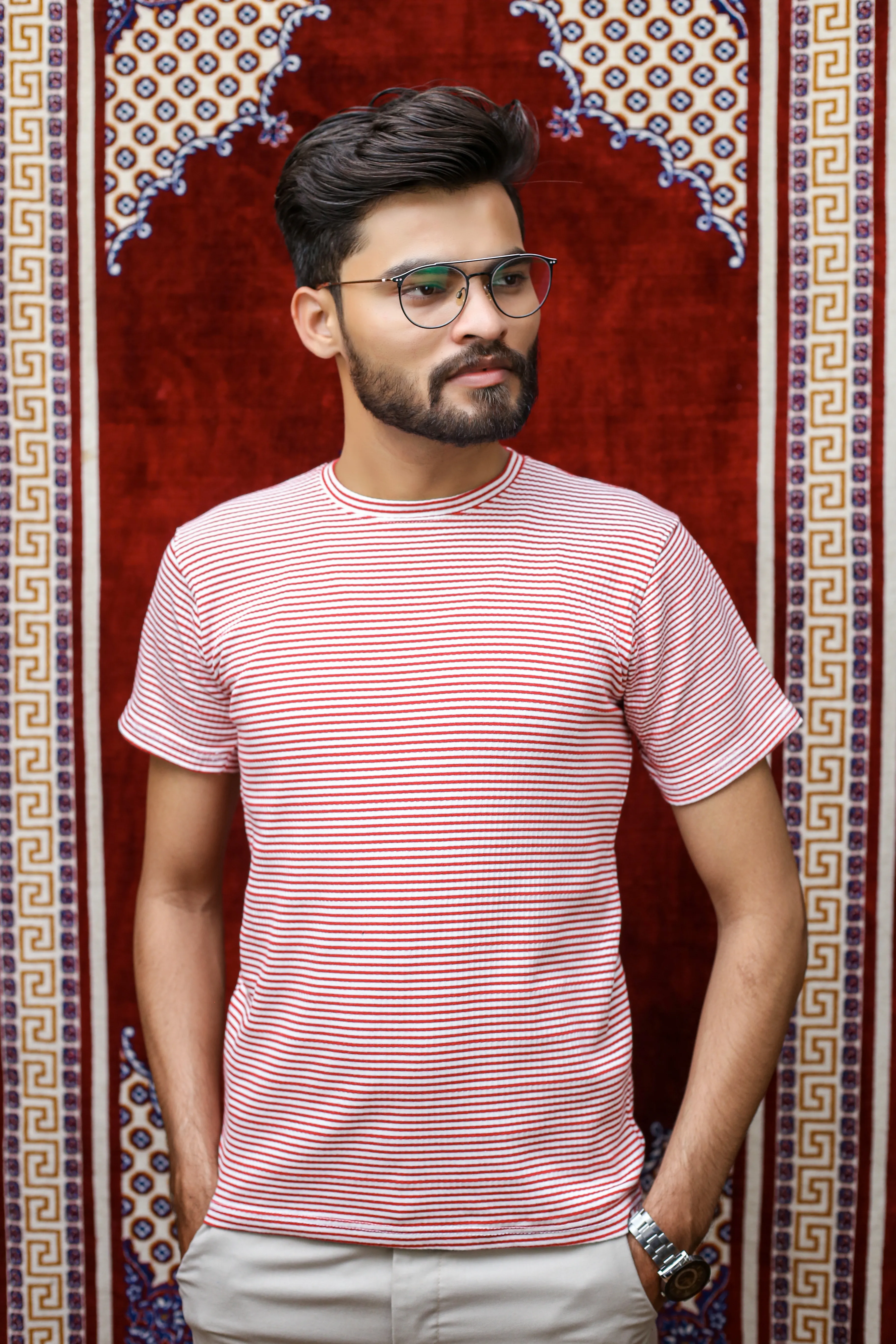 GLO-102 Coral Stripe Casual