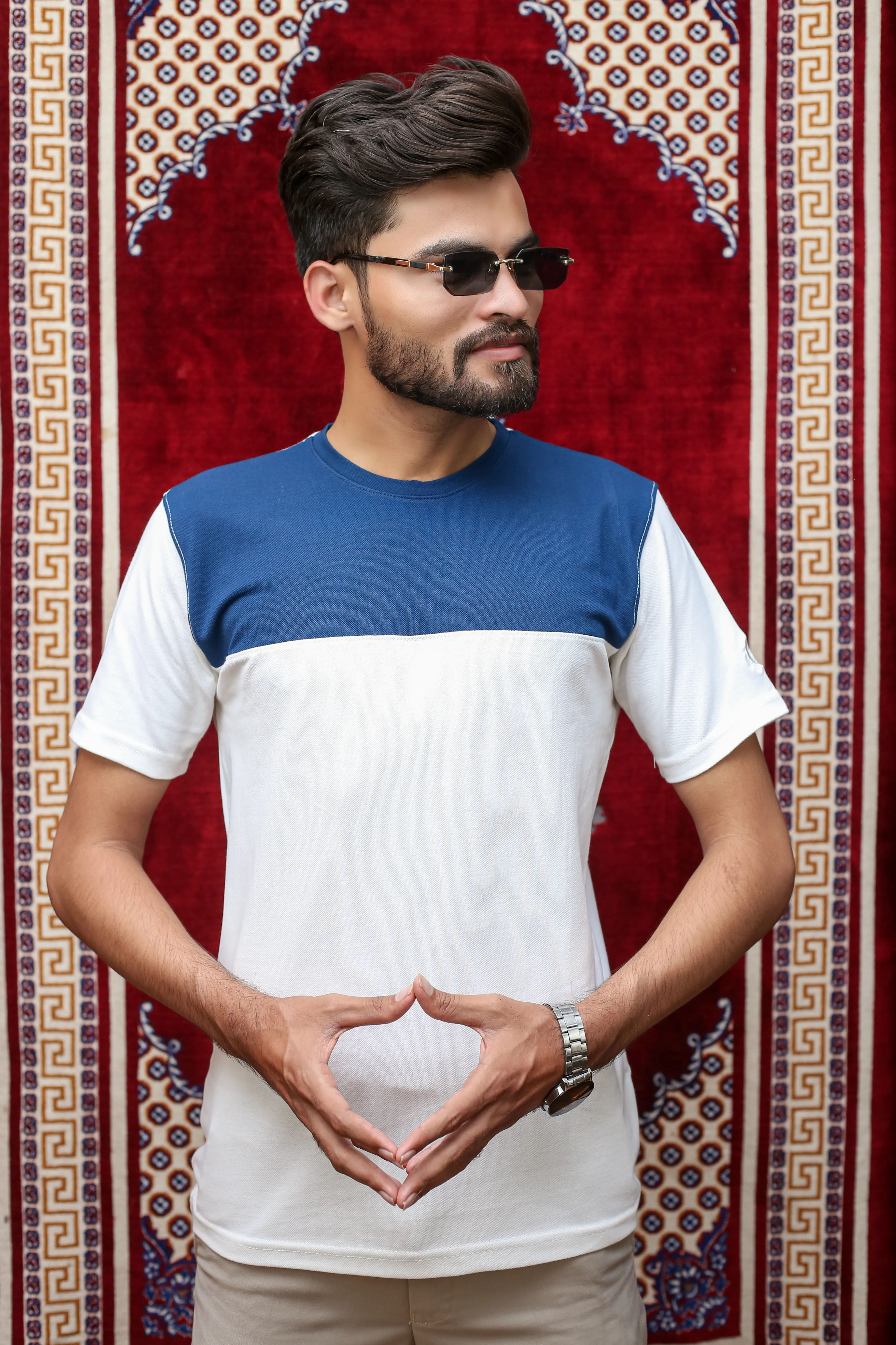 GLO-109 Navy Block Tee