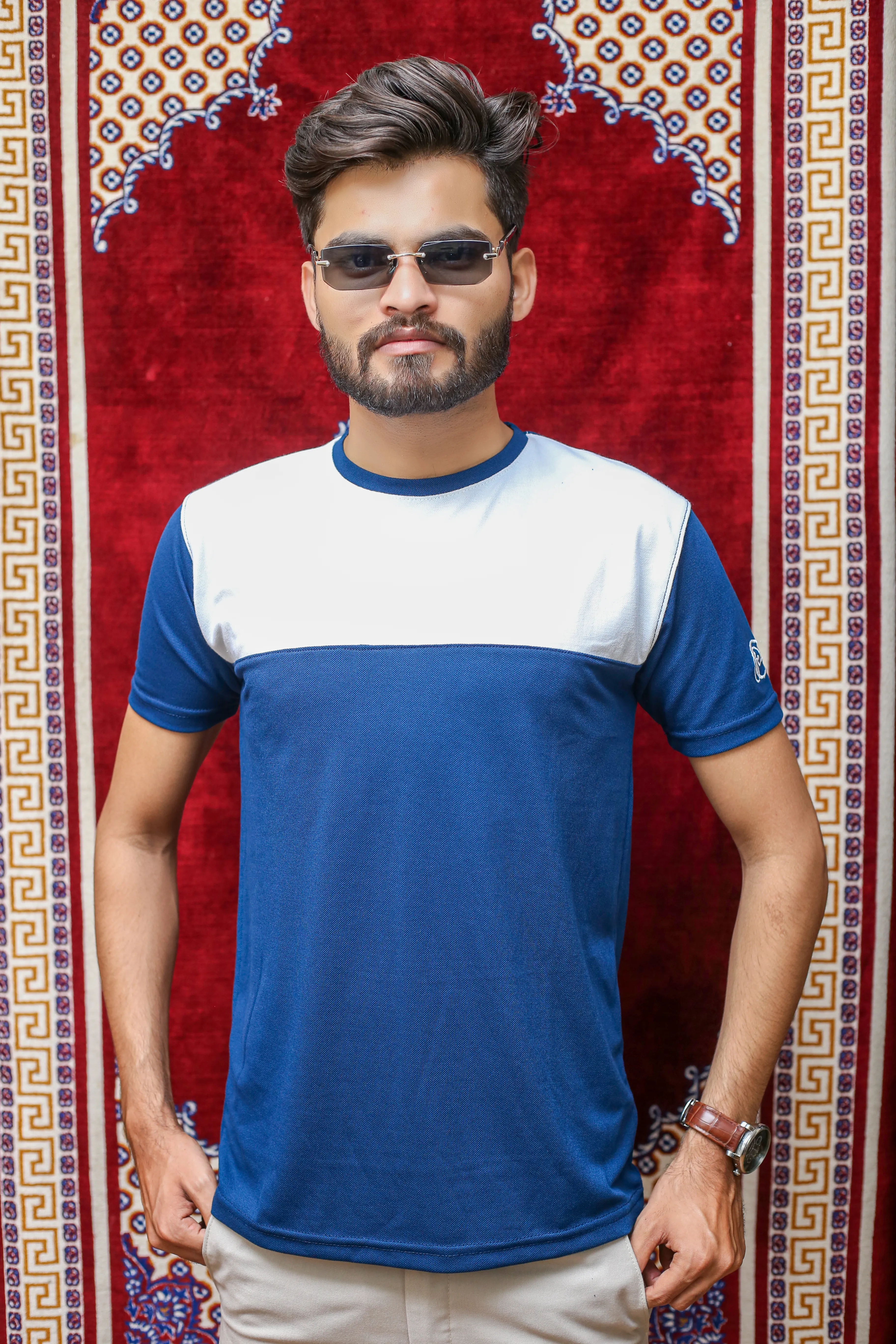 GLO-109 Navy Block Tee