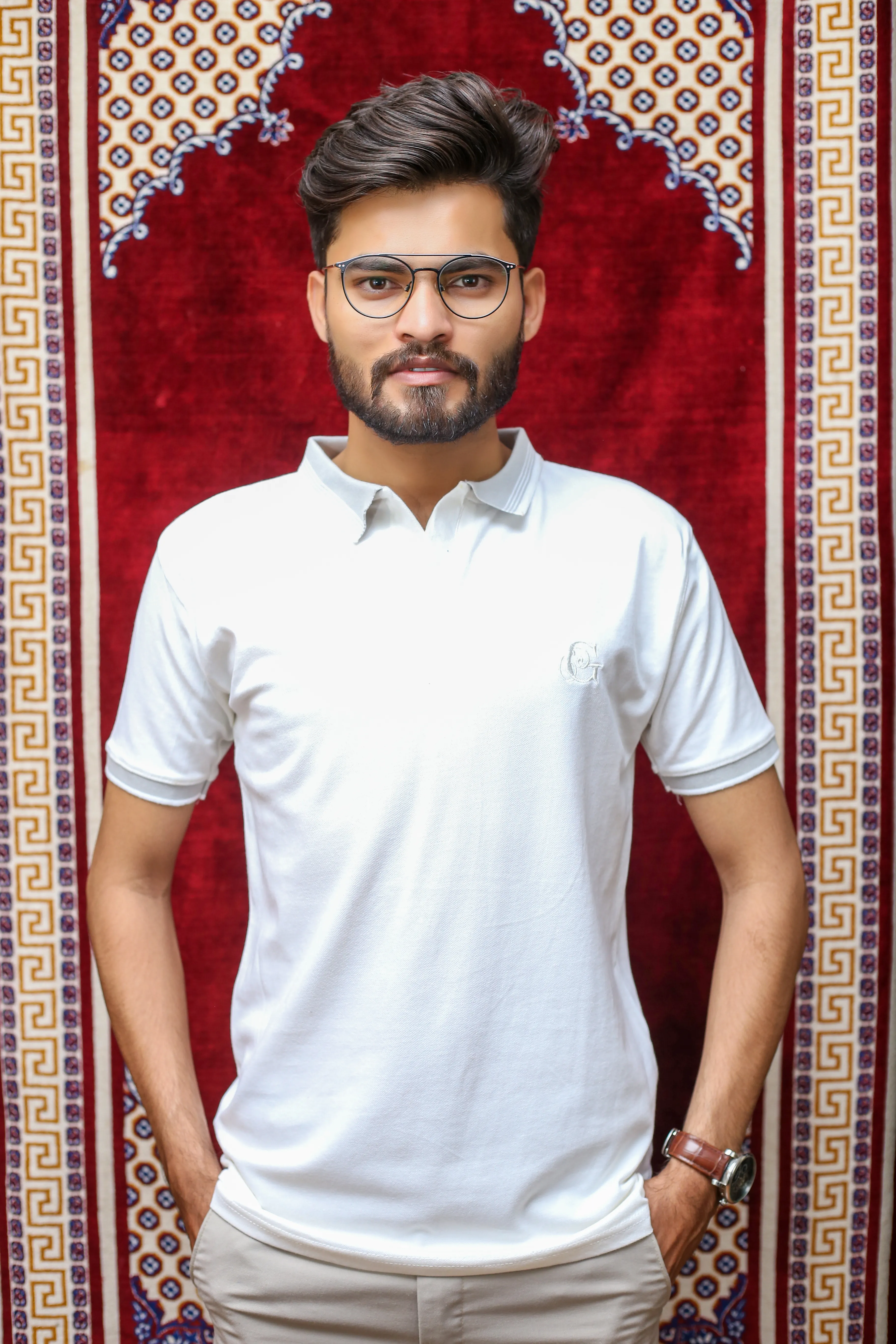 GLO-110 Classic White Polo