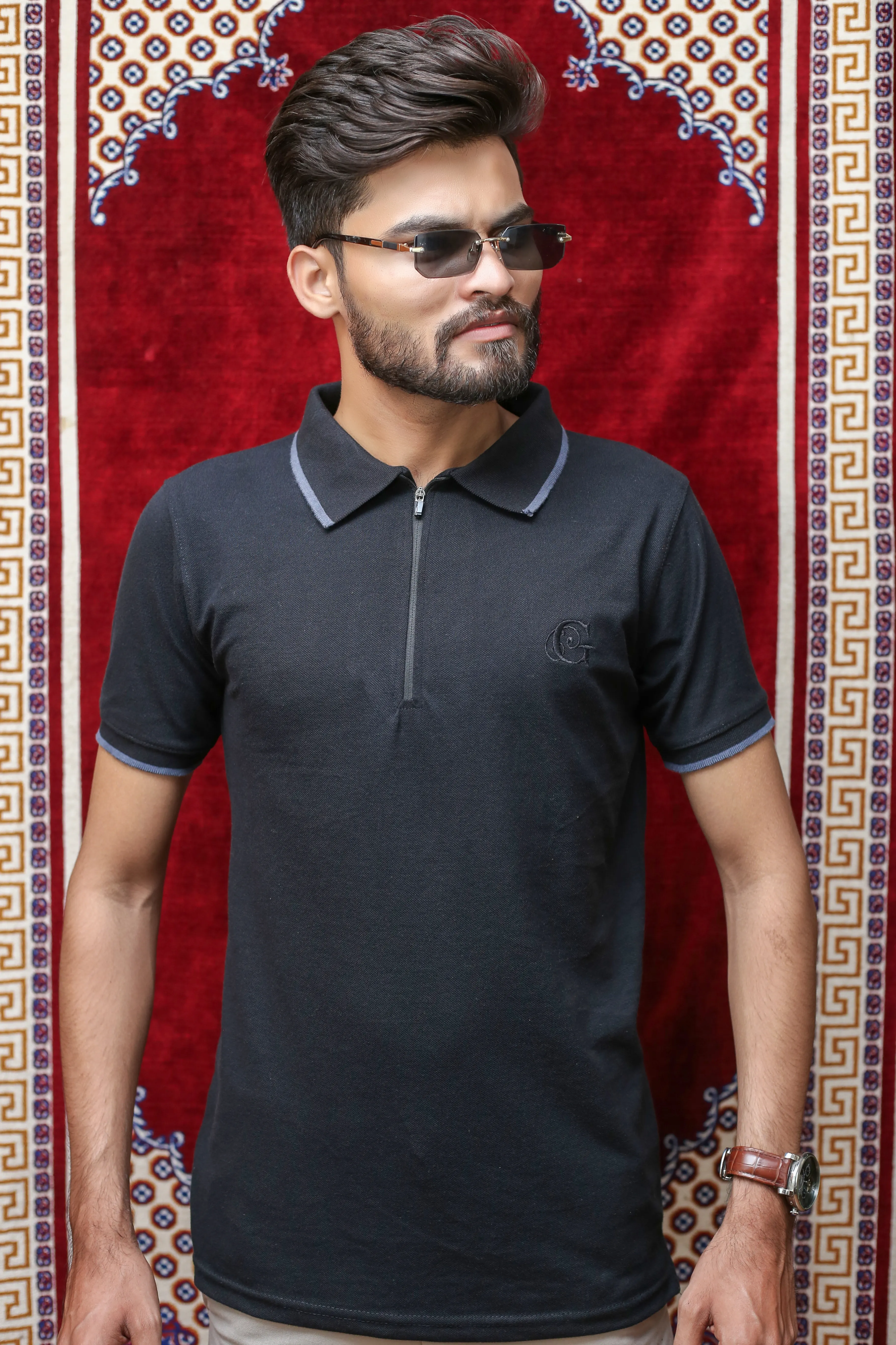 GLO-117 Jet Black Polo