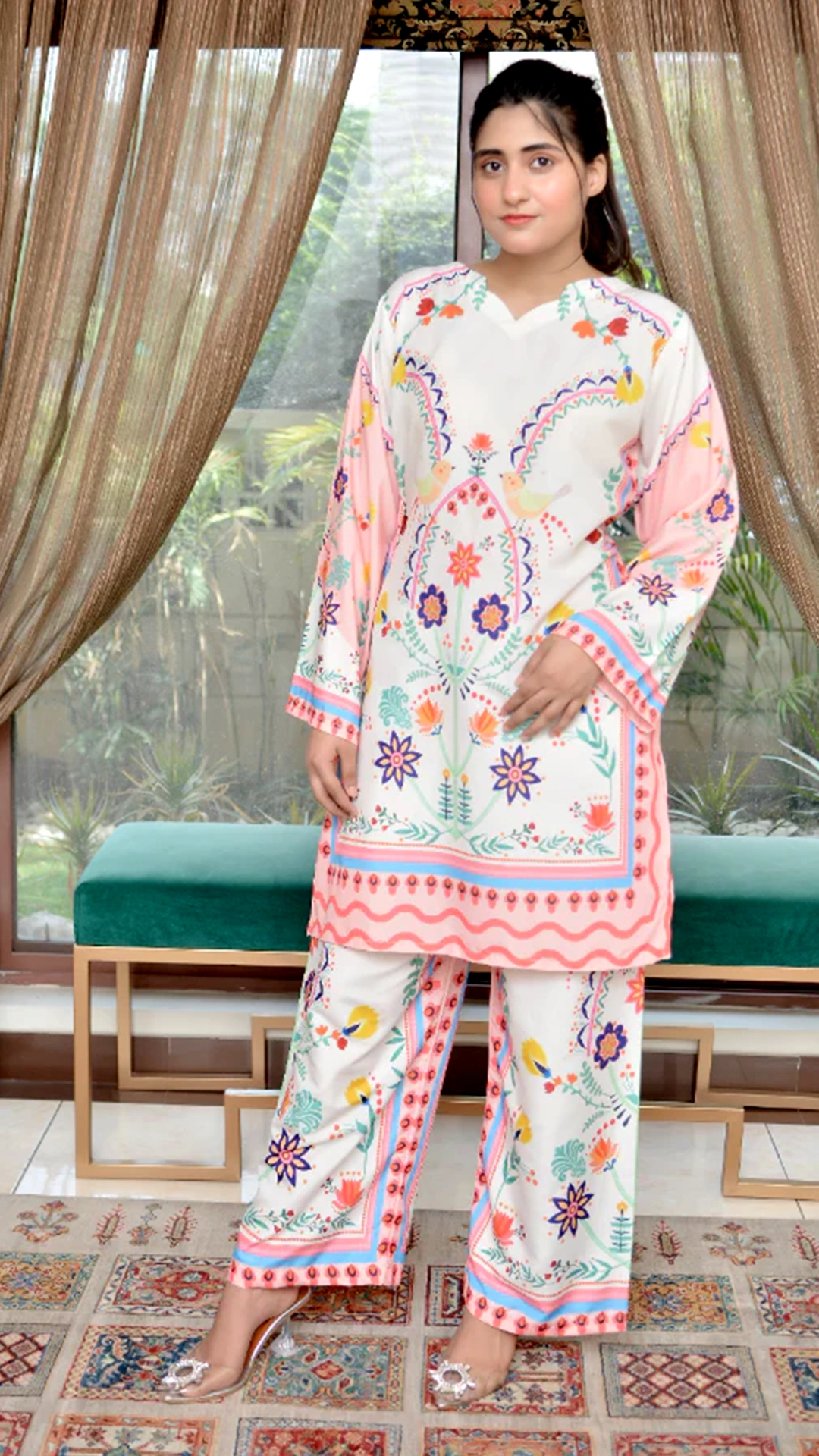 Co-Ord Set - White & Pink Floral