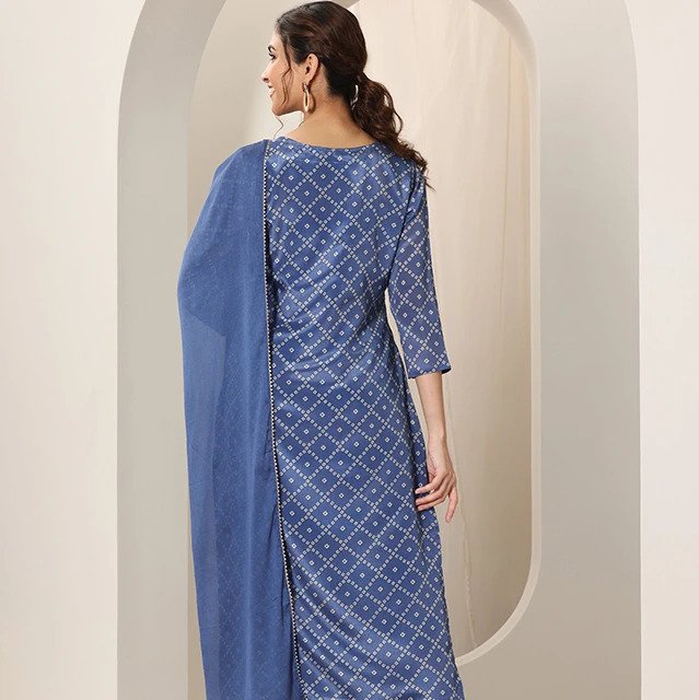 Graceful Blue Embroidered Pakistani Party Suit