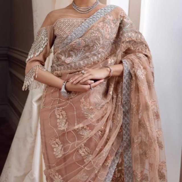 Luxury Hand-Embroidered Designer Saree