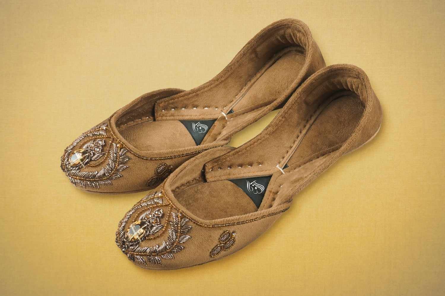 Heritage Charm Brown Suede Khussa