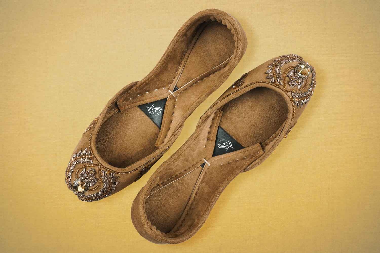 Heritage Charm Brown Suede Khussa