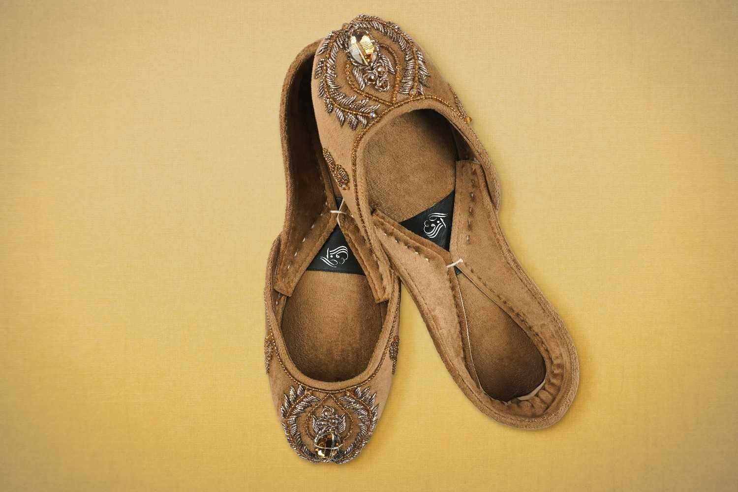 Heritage Charm Brown Suede Khussa