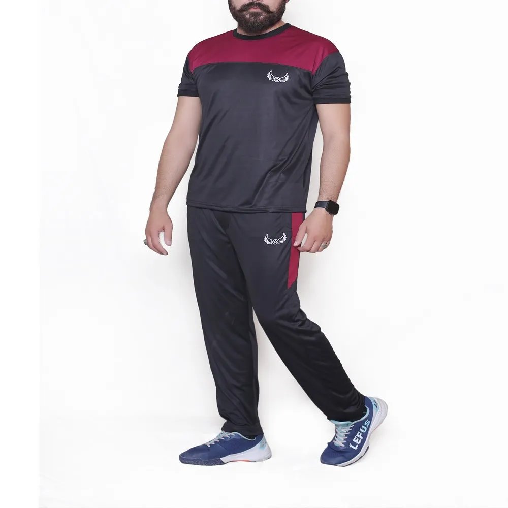Maroon Black Sports Tshirt