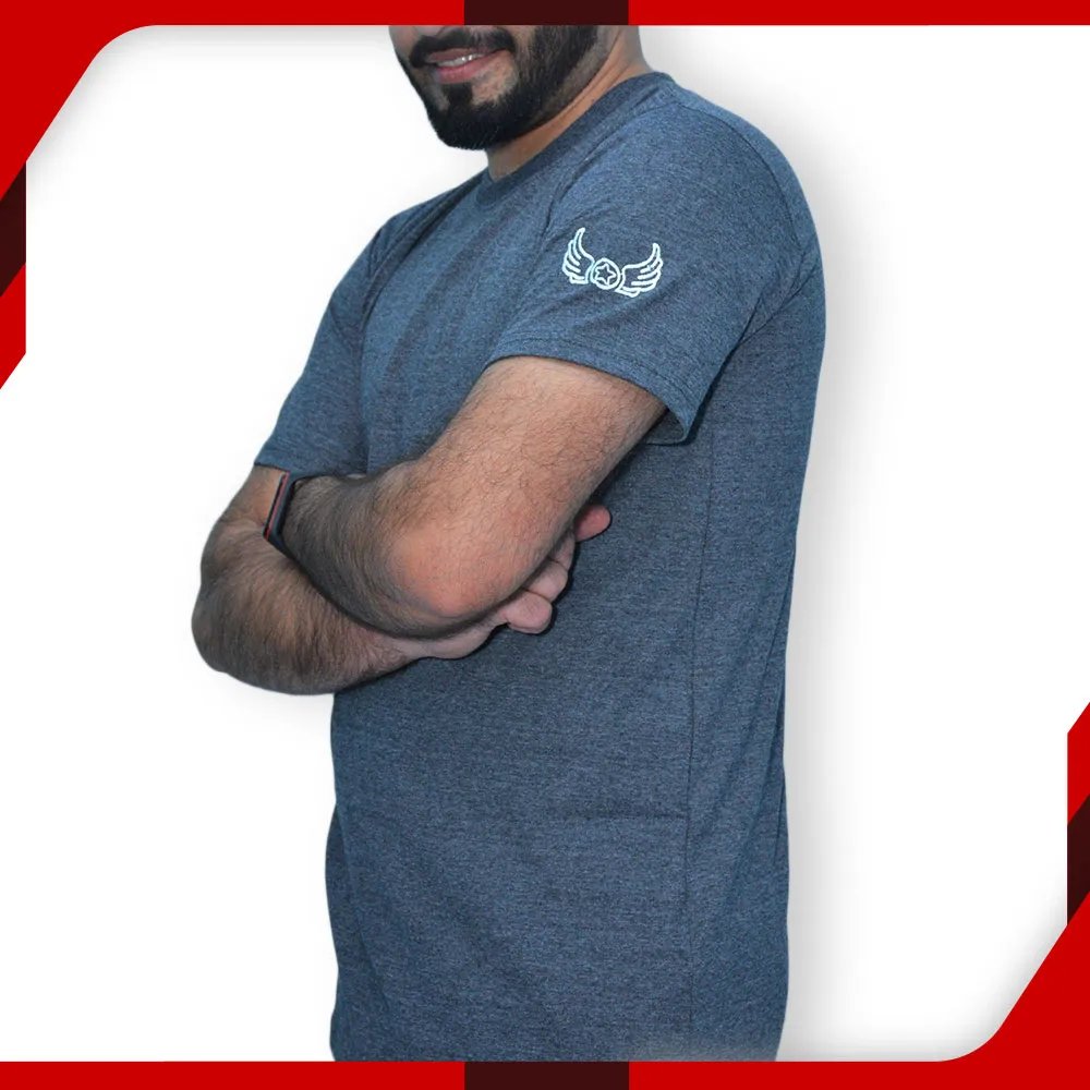 Wings Charcoal T-Shirt for Men