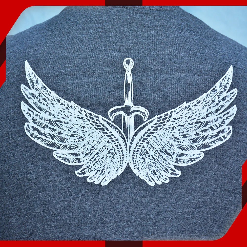 Wings Charcoal T-Shirt for Men