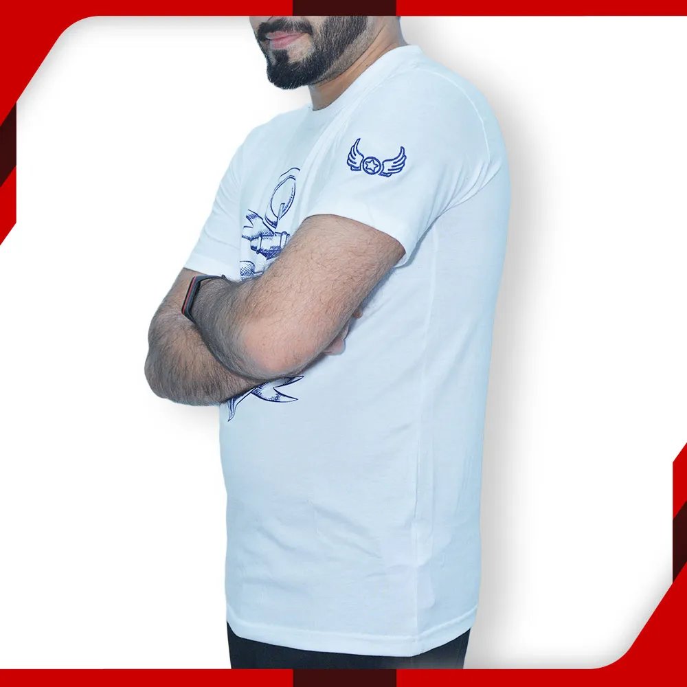 Wings White T-Shirt for Men Anchor