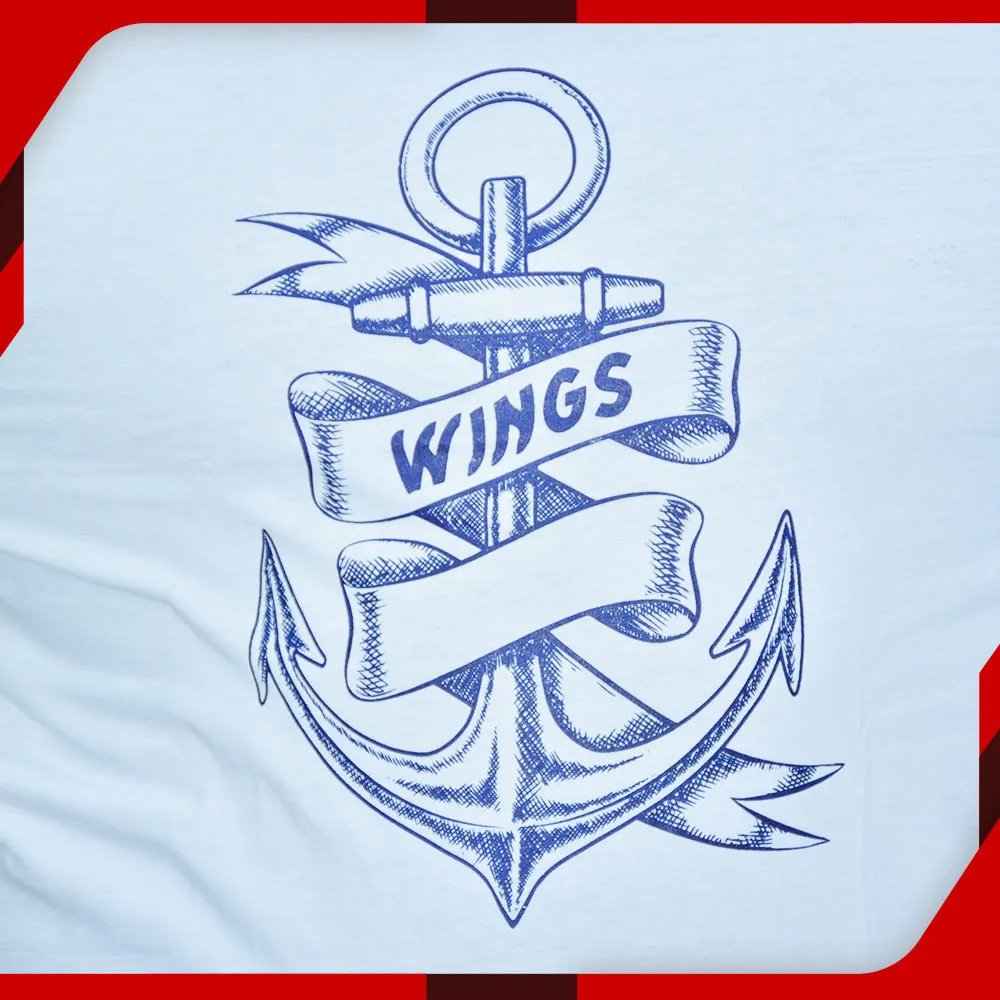 Wings White T-Shirt for Men Anchor