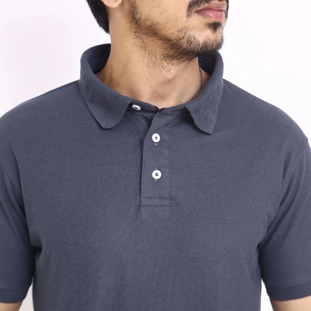 Plain Charcoal Polo Grey Tshirts for Men
