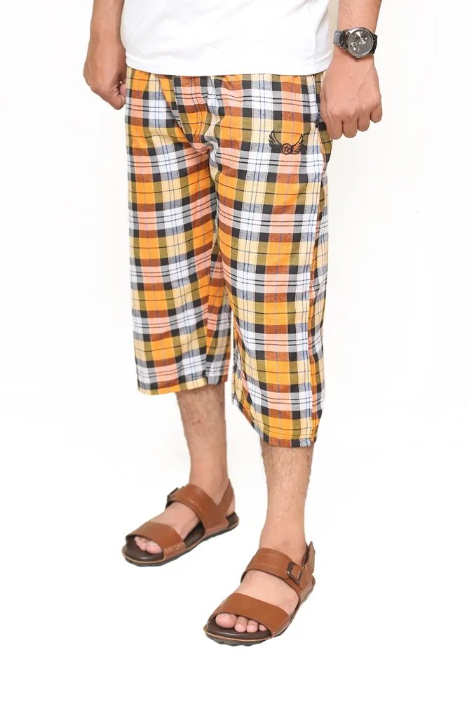 Fruity Orange Cotton Shorts For Men