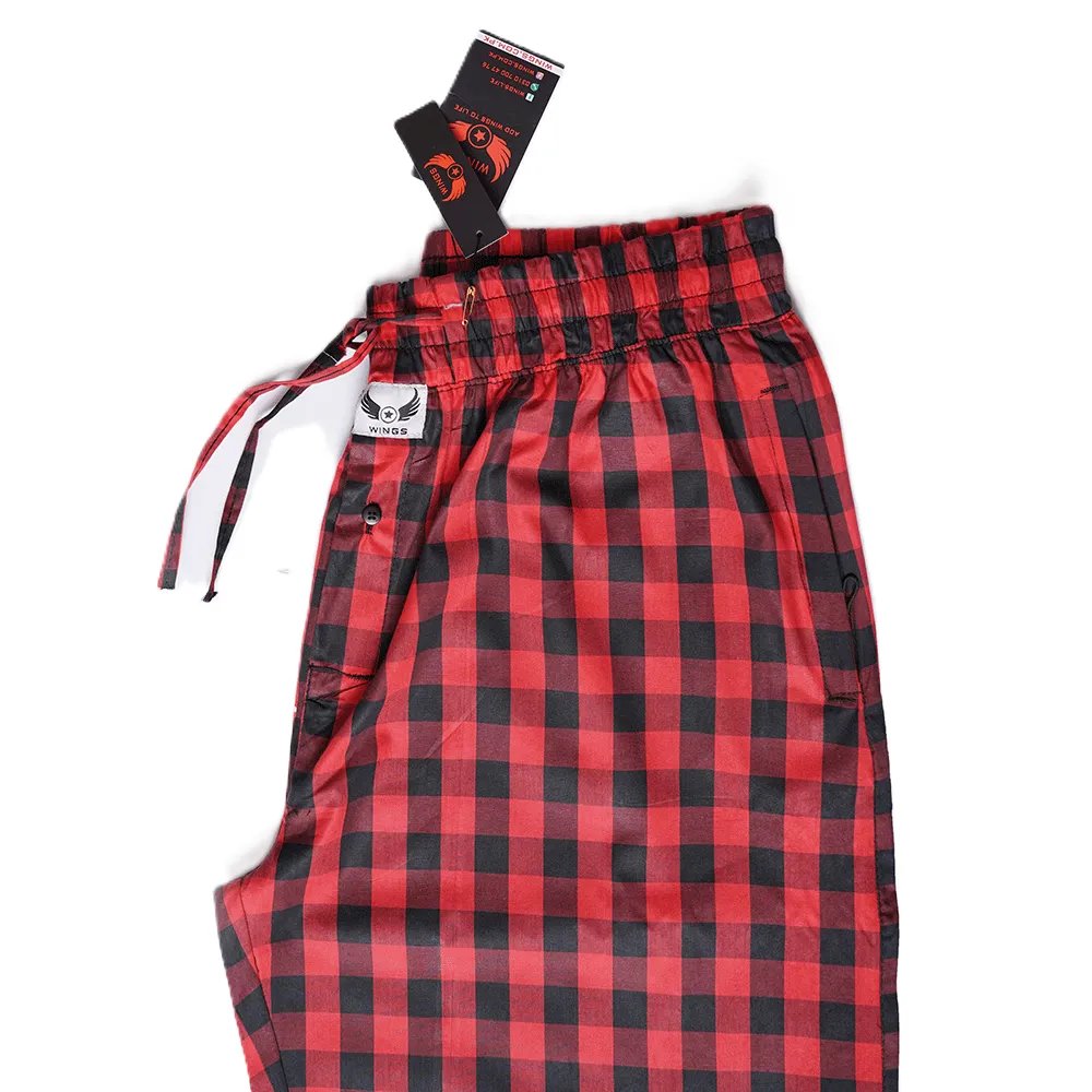 Special Red & Black Cotton Trouser For Men