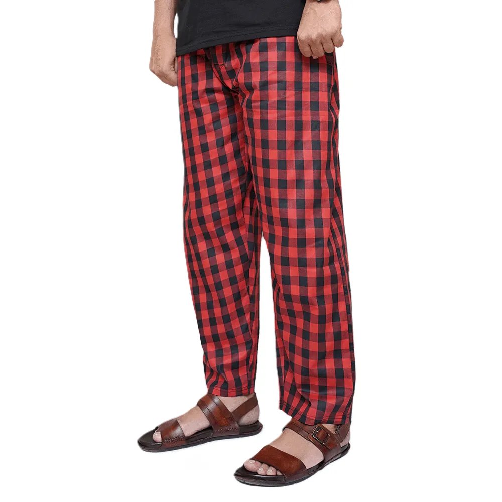 Special Red & Black Cotton Trouser For Men