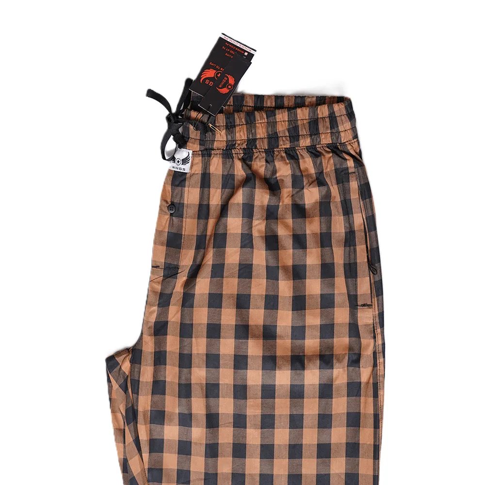 Special Brown & Black Cotton Trouser For Men