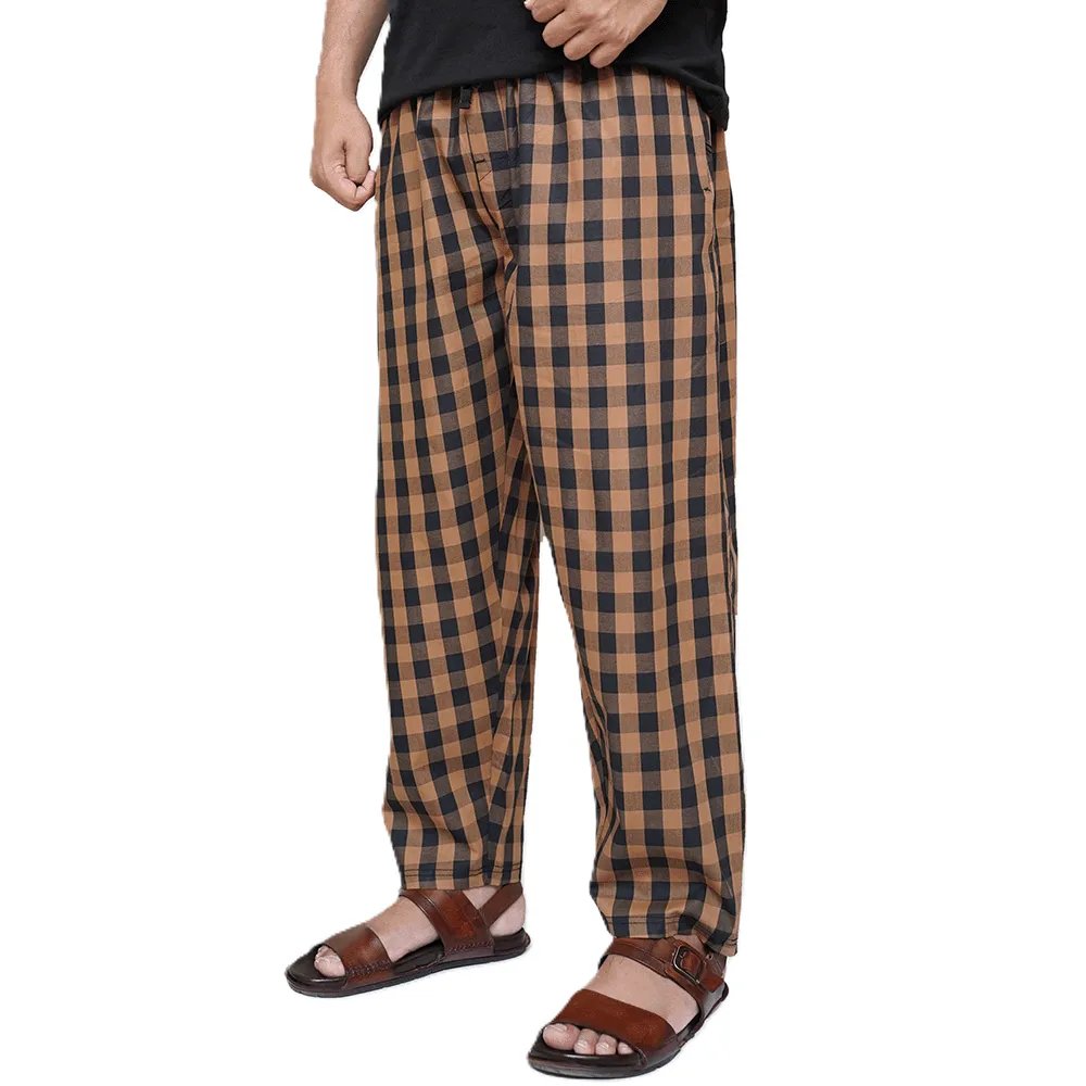 Special Brown & Black Cotton Trouser For Men