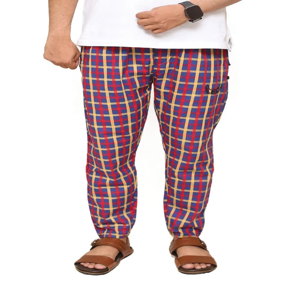 Special Blue with golden lines Cotton Trouser For Men