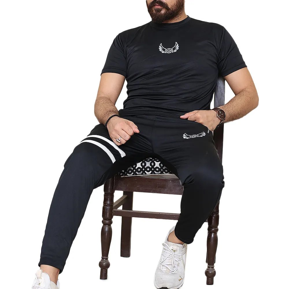 Black Stripe Active Tracksuits